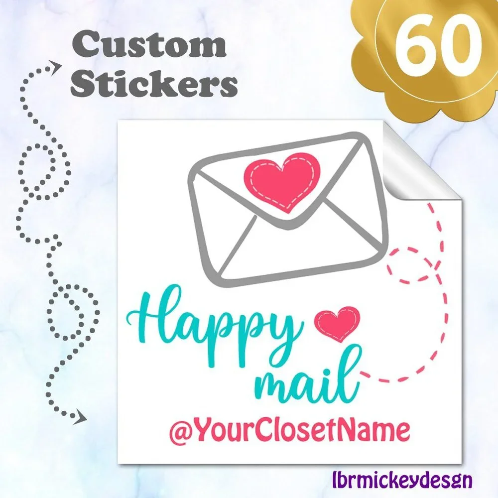 ♥️ 5x25 / 60 Thank You Stickers